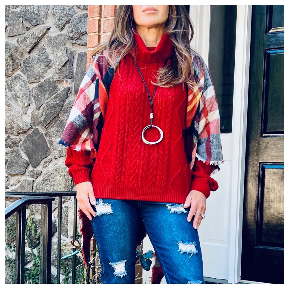 #33 RUST FALL COWL NECK KNIT SWEATER 
Perfect sweater to start fall with!
